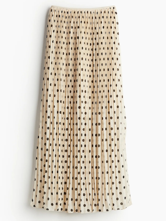 H&M Dresses & Skirts - H&M Pleated Polka Dot Sheer Chiffon Maxi Skirt